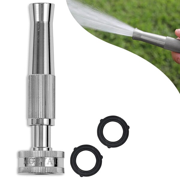 Morvat Nickel Plated Brass Metal Twist Garden Hose Nozzle MOR-NP-BNOZZLE-2-A - main
