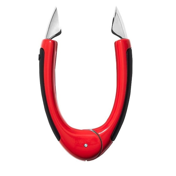 Good Grips Strawberry Huller, 3-3/4 in L, 1.05 in W, 2-1/4 in H, Stainless Steel, Red 11308600 - main