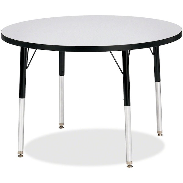 Jonti-Craft Berries Round Activity Table, 36 in. Diameter, A-height, Freckled Gray/Black/Black 6488JCA180 - main