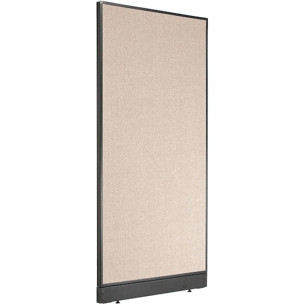 Global Industrial Interion Non-Electric Office Partition Panel with Raceway, 36-1/4"W x 76"H, Tan 238636NTN - main