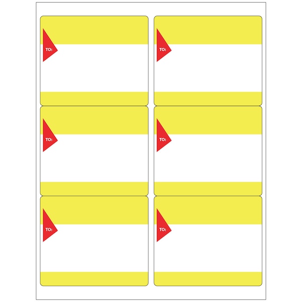 Tape Logic Blank To/From Labels - Yellow/Red, 600PK LLTFYR - main