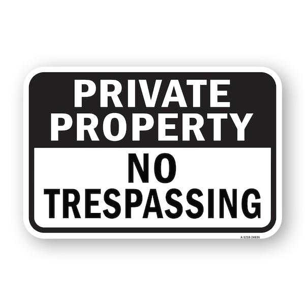 Signmission Private Property No Trespassing No. 2, Heavy-Gauge Aluminum, 18" H, A-1824-24836 A-1824-24836 - main