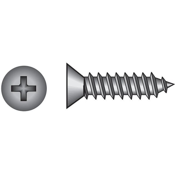 Hillman Sheet Metal Screw, Flat Head Phillips Drive, 100 PK 0823422 - main