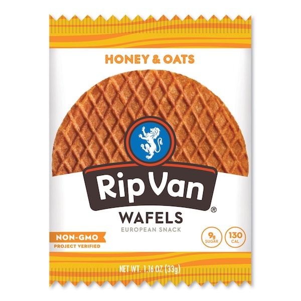 Rip Van Wafels - Single Serve, Honey and Oats, 1.16 oz Pack, 12PK RVW00336 - main