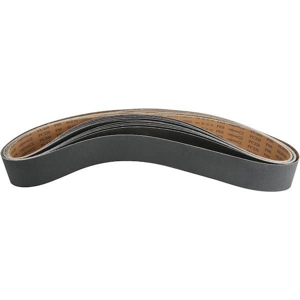 Grizzly 4" x 79" S/C Sanding Belt 80 Grit, 10PK T26605 - main