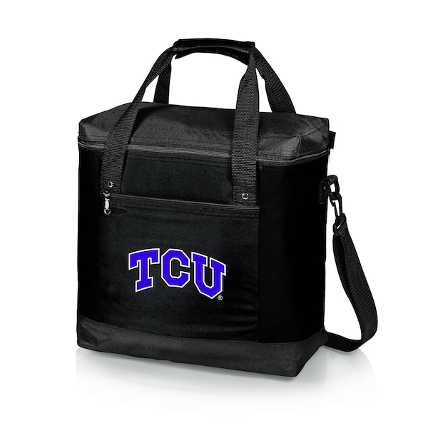 Picnic Time Family Of Brands NCAA TCU Horned Frogs Montero Tote Cooler Bag - Soft Cooler Bag - Picnic Tote, Black 604-00-179-844-0 - main