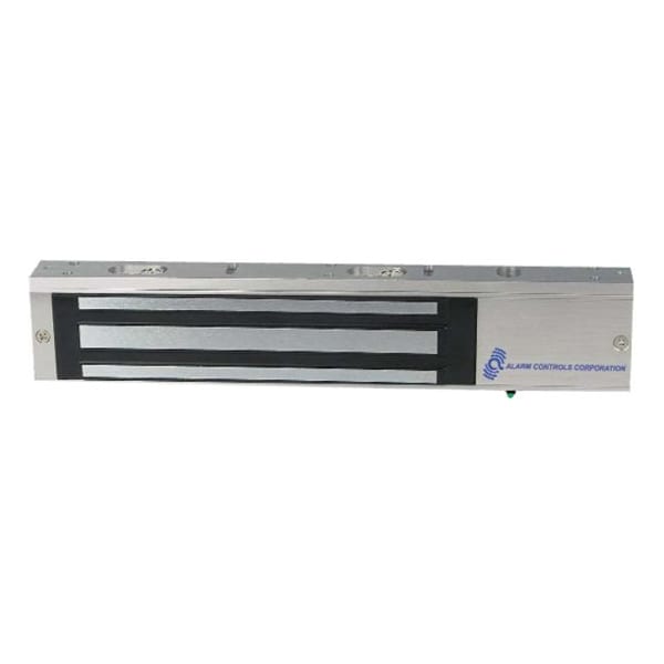 Alarm Controls Single Door 600 Pound Magnetic Lock; 12VDC / 24VDC with LED Light Clear Anodized Aluminum 600L - main
