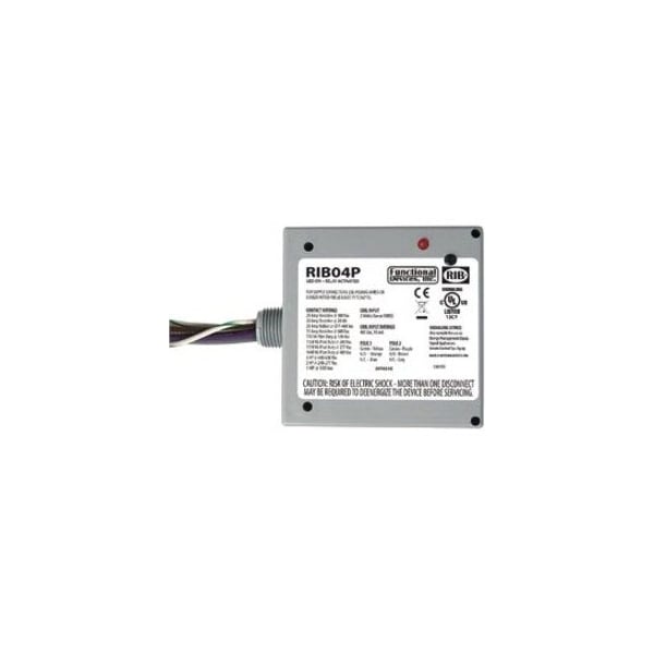 Functional Devices-Rib Enclosed Pre-Wired Relay, 20A at 300VAC, DPDT RIB04P - main