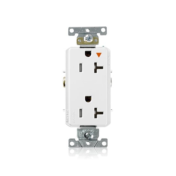 Leviton Plugs&Rcptcls, 20A, 125VAC, Wht, PBT, PK1 T1636-IGW - main