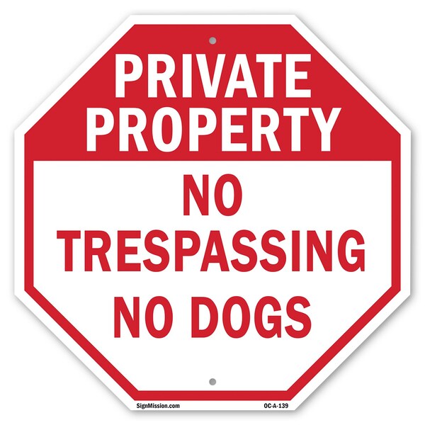 Signmission Private Property No Trespassing No, 10 Inch X 10 Inch, Aluminum Metal Signs OC-A-10-139 - main