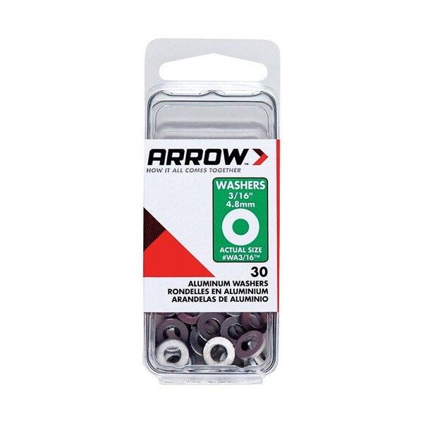 Arrow Fastener FLT WSHR AL 3/16 IN.X, 30PK WA3/16 - main
