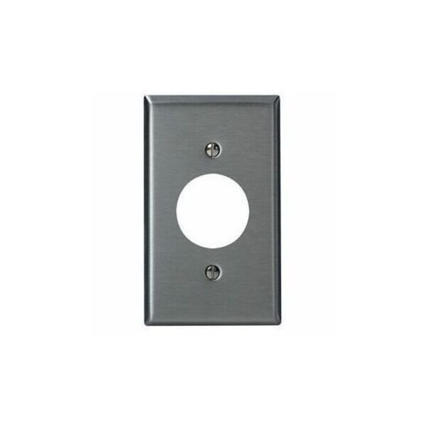 Leviton Receptacle Wallplate, Midway Size, Gang 1, Brushed Stainless Steel SSJ7-40 - main