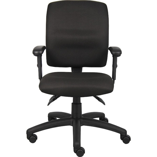Boss Fabric Task Chair, 21 1/2-, Adjustable, Black B3036-BK - main