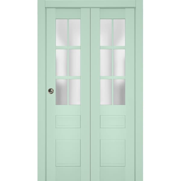 Sartodoors Sliding Closet Bi-fold Doors Solid Core Modern Interior VEREGIO7339BF-OLI-56 x 84 (2* 28x84) - main