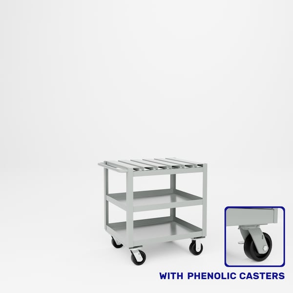 Pucel Heavy Duty Slat Top Cart, 30 in W x 24 in D x 33.5 in H, Light Blue S-30-DT-3-P - main