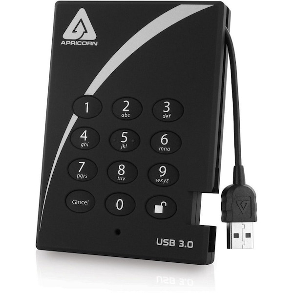 Apricorn Aegis Padlock A25-3PL256-S2000 2 TB Solid State Drive - External - USB 3.0 A25-3PL256-S2000 - main