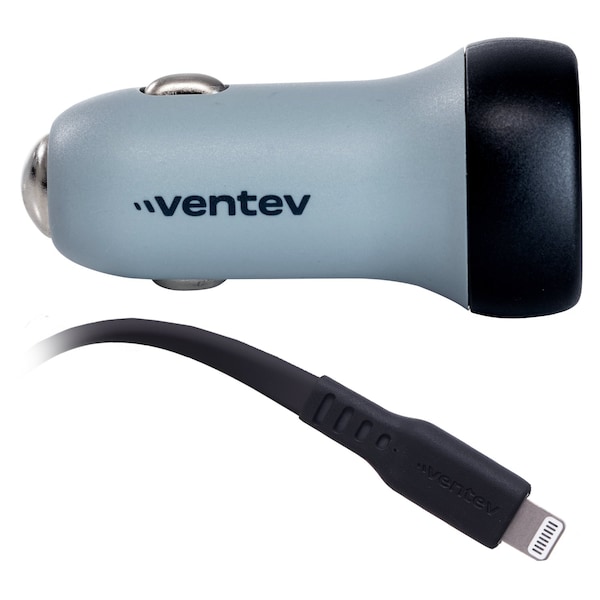 Ventev 30w Ultrafast Usb C Universal Car Charger And Usb C To Apple Lightning Cable - Dark Gray CC30-CLBX-87444 - main