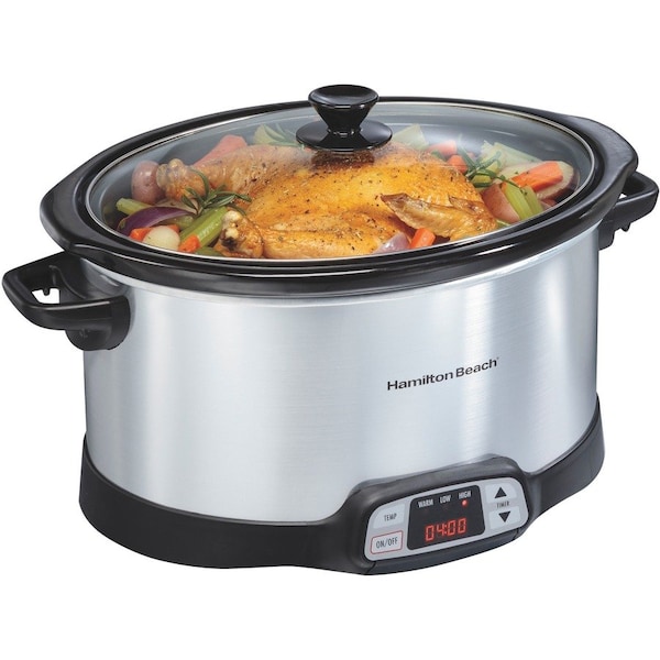 Ham.Beach/Proctor Silex Hamilton Beach Programmable Countdown Slow Cooker, 8 qt Cap, 120 V, 375 W, Touch Pad Control, Stoneware 33480 - main