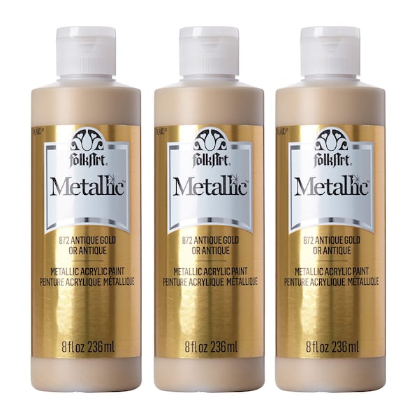 Folkart Acrylic Paint, Metallic, Acrylic Base, Antique Gold 872 - main