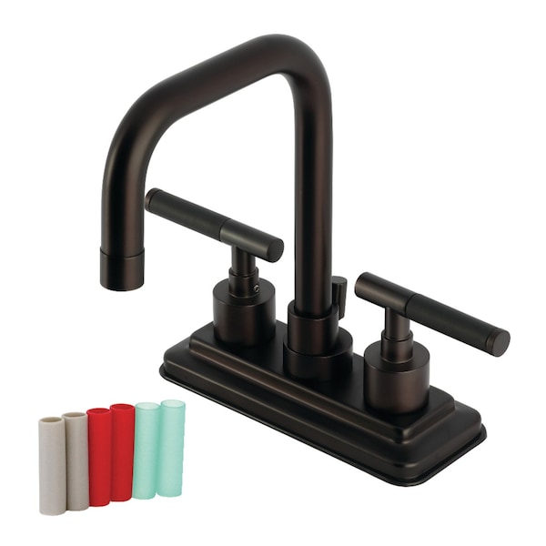 Kingston Brass Double-Handle 4" Centerset Bathroom Faucet with Brass Pop-Up, Oil Rubbed Bronze KS6645CKL - main