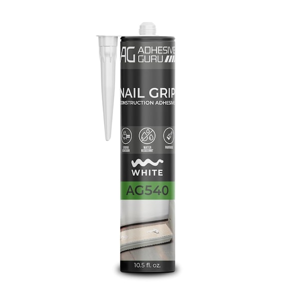 Adhesive Guru AG540 Nail Grip Construction Adhesive, Waterproof, Paintable, Indoor/Outdoor, 10.5 fl oz adgr_NailGr_AG540_1pk - main