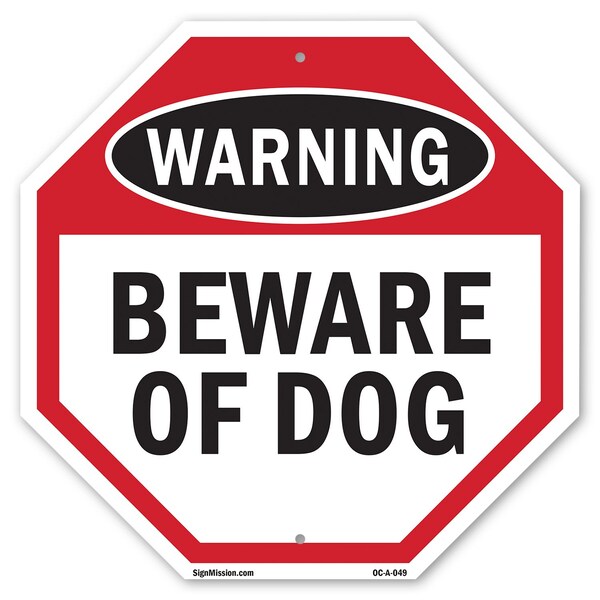 Signmission Warning Beware of Dog, 10 Inch X 10 Inch, Aluminum Metal Signs OC-A-10-49 - main