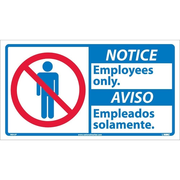 Nmc Notice Employees Only Sign - Bilingual, NBA3P NBA3P - main