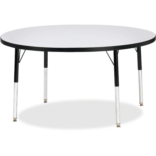 Jonti-Craft Berries Round Activity Table, 48 in. Diameter, A-height, Freckled Gray/Black/Black 6433JCA180 - main
