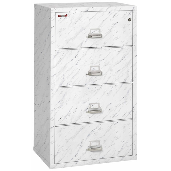 Fireking 4 Drawer, 1 Hr Fire & impact rated, 31" wide lateral Calcutta Marble 4-3122-CMA - main