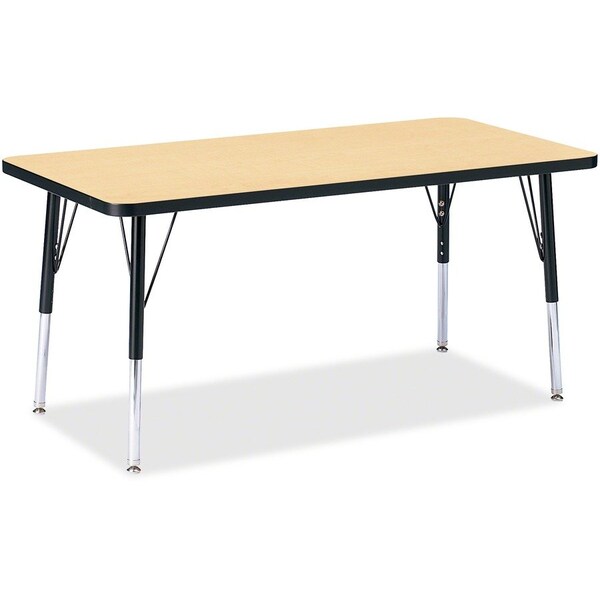 Jonti-Craft Berries Rectangle Activity Table, 24 in. x 48 in., E-height, Maple/Black/Black 6403JCE011 - main