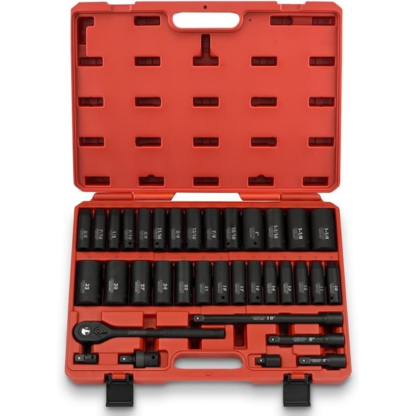 Neiko 0.5 in Dr. Impact Socket Set, Deep, SAE and Metric 02446A - main