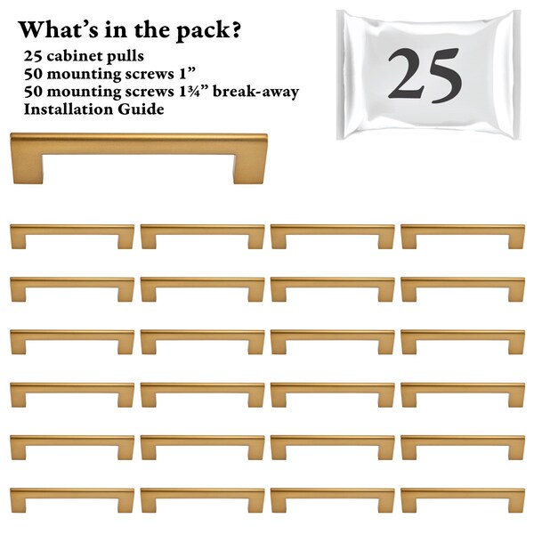 Designperfect 5 1/16'' Center-to-Center Bar Pull, 25PK DPA25S104CBZ - main