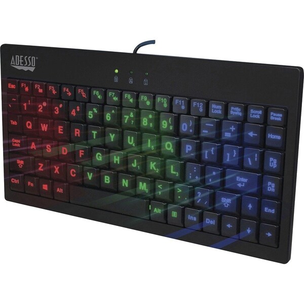 Adesso Publishing Adesso Slimtouch 110 - 3-Color Illuminated Mini Keyboard AKB-110EB - main