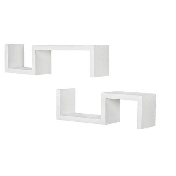 Homeroots 24in Two Shelves Solid Wood Wall Mounted Shelving Unit 399286 - main