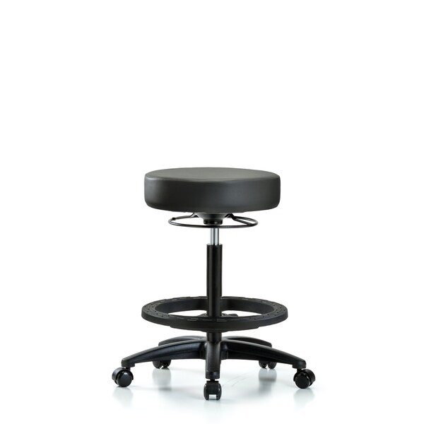 Blue Ridge Ergonomics Vinyl Stool, High Bench, Foot Ring, Casters, Carbon BR-VHBSO-RG-BF-RC-8823 - main