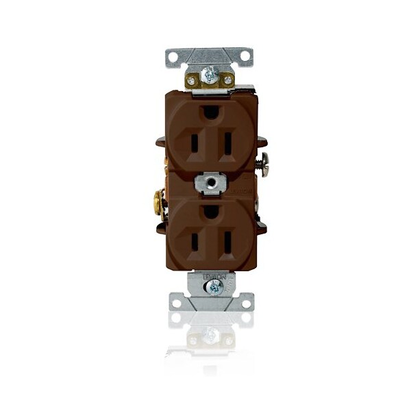 Leviton Dup Rec 15A 125V Self-Gr Brn L5262 - main
