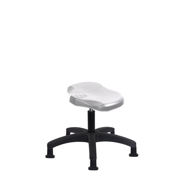 Blue Ridge Ergonomics Polyurethane Ray Stool - Desk Height with Stationary Glides in Gray Polyurethane PRPDHSL-RG-RG-GRY - main