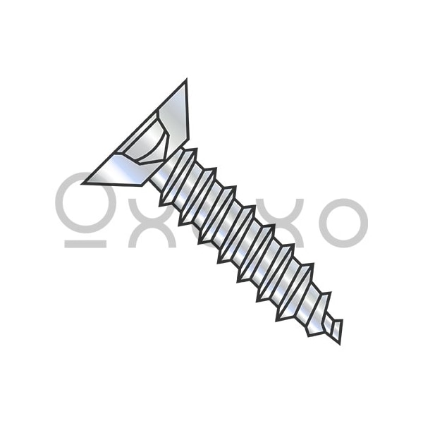 Oxoxo 8-15X1/2 Square Flat Undercut Self Tapping Screw Type A Fully Threaded Zinc And Bake, 10000PK 455515 - main