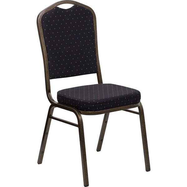 Flash Furniture Hercules Banquet Chair, Black Back, 17-1/4 in W 20-1/4" L 38" H, Fixed, Fabric Seat FD-C01-GOLDVEIN-S0806-GG - main