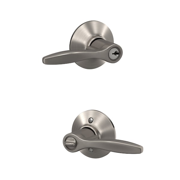 Schlage Residential Delfayo Lever Keyed Entry Lock C Keyway with 16211 Latch and 10063 Strike Satin Nickel Finish F51ADEL619 - main