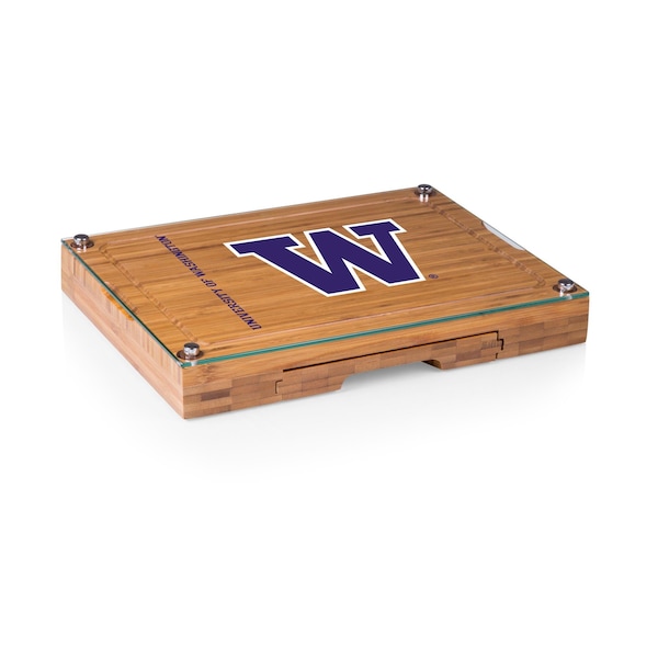 Picnic Time Family Of Brands NCAA Washington Huskies Concerto Glass Top Cheese Board and Knife Set 919-00-505-624-0 - main