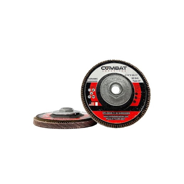 Renegade Products Usa Ceramic Shredder Flap Discs 4-1/2" x 5/8-11" With Hub, Type 29, 60 Grit DF4.5X5/8-11X60SHREDDER - main