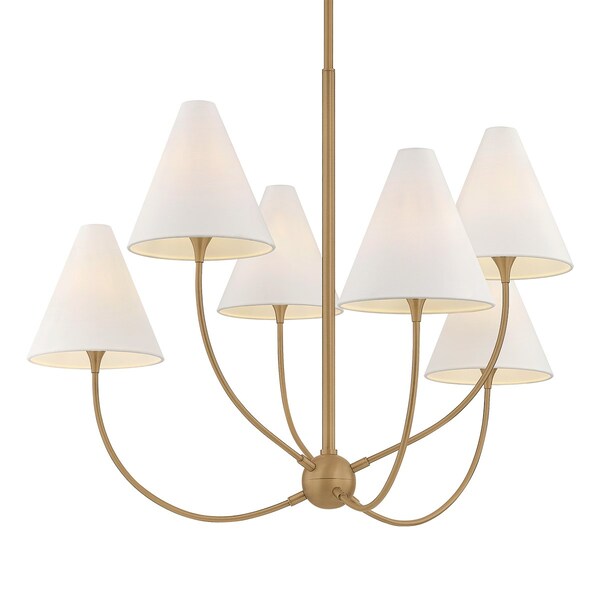 Troy Lighting Evermore 6 Light Chandelier in Patina Brass Finish F1941-PBR - main