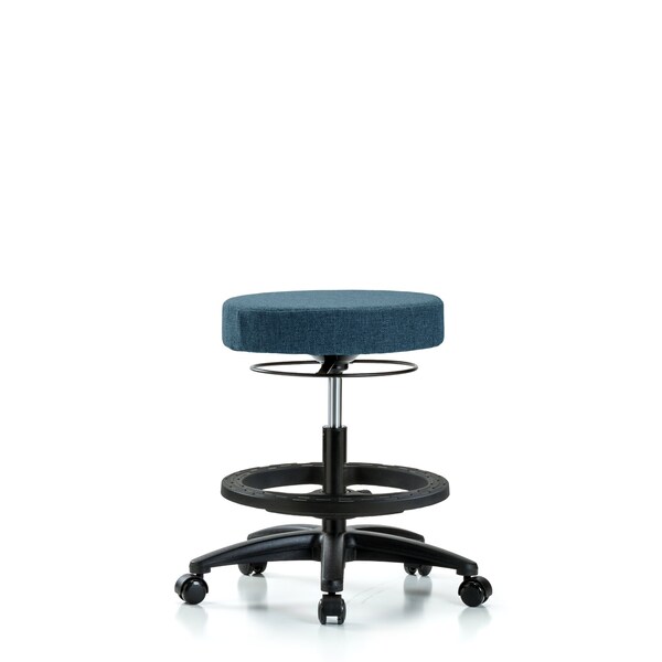 Blue Ridge Ergonomics Bench Stool, Med, Fabric, BF, Casters, Blu BR-FMBSO-RG-BF-RC-F43 - main