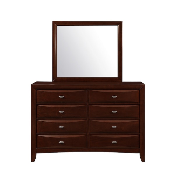 Homeroots 54" Cherry Solid Wood Eight Drawer Double Dresser 384021 - main