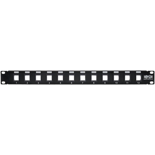Eaton Tripp Lite Series 12-Port 1U Rack-Mount Unshielded Blank Keystone/Multimedia Patch Panel, RJ45 N062-012-KJ - main