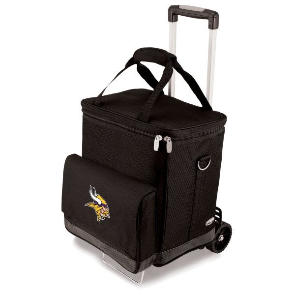 Picnic Time Family Of Brands NFL Minnesota Vikings - Cellar 6-Bottle Wine Carrier & Cooler Tote with Trolley 660-85-179-184-2 - main