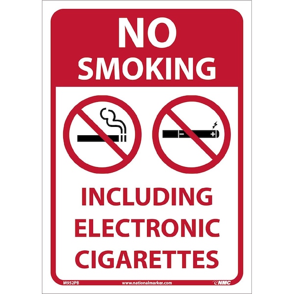 Nmc No Smoking Including E Cigarettes Sign, M952PB M952PB - main