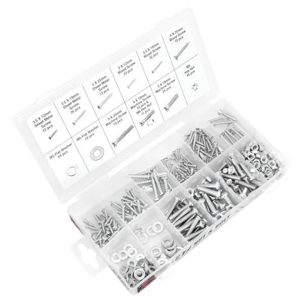 Performance Tool 347-Pc Metric Nuts & Bolts Assortment W5222 - main