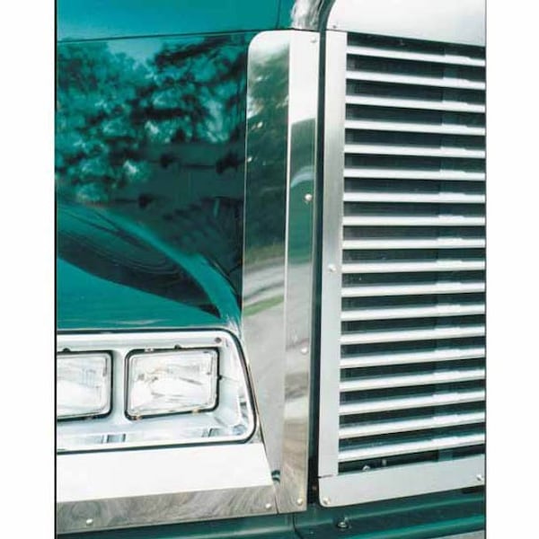 Ilc FREIGHTLINER FLD120 SBA YEAR 1989 STAINLESS STEEL GRILLE DEFLECTOR PAIR Replacement Grille FRTLNR FLD120 SBA 1989 SS GRILLE DEFLECTOR PAIR - main